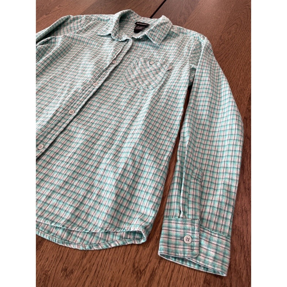 Burton Classic 100% Cotton Flannel Shirt Men’s Size Medium Plaid Teal Blue - Picture 4 of 12